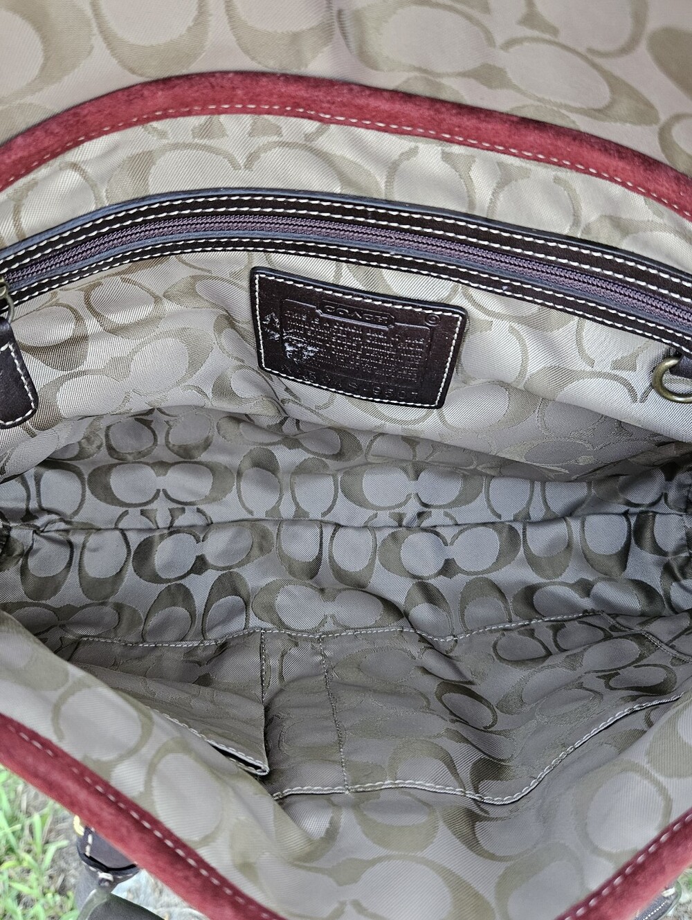 Vintage Coach Soho 9507 Burgundy Suede Shoulder Bag Hangtag Musty Smell Read - Picture 12 of 14